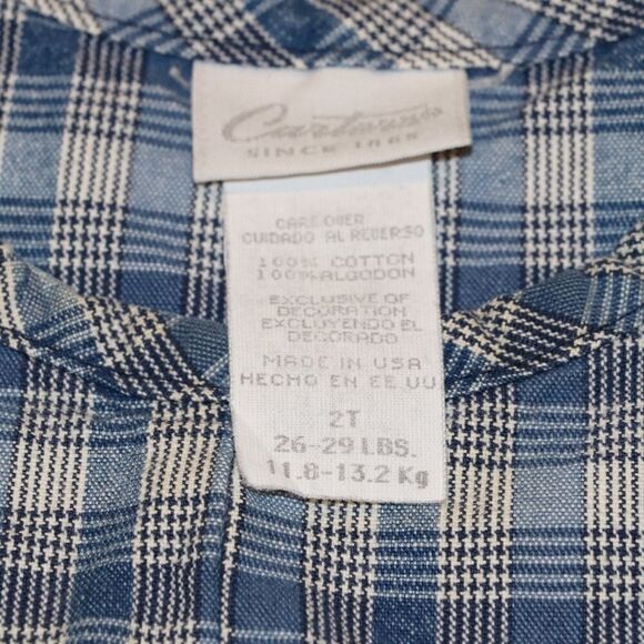 *HP!* CARTERS 2T Blue Plaid Shortalls Overalls - Picture 4 of 5